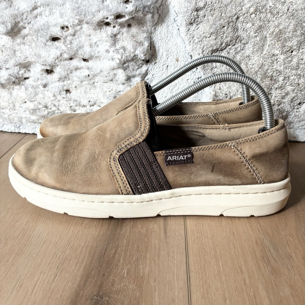 Ariat Ryder Slip On Casual Leather Sneakers Loafers Shoes Brown Womens 10 - Picture 3 of 9